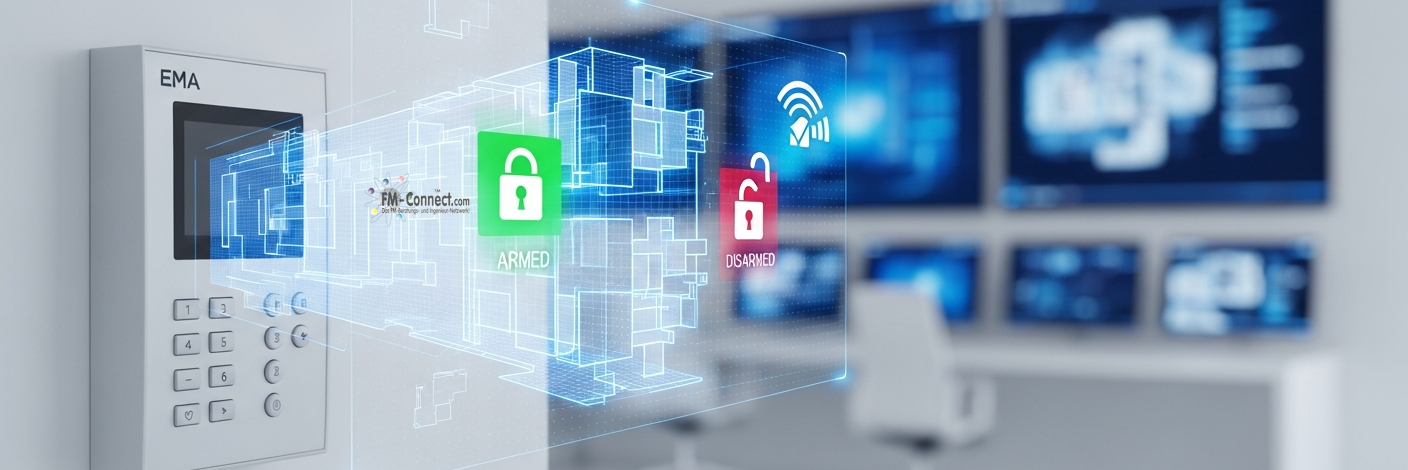 Einbruchmeldeanlage zur Erkennung unbefugten Zutritts und Auslösung von Alarmen im Gebäude